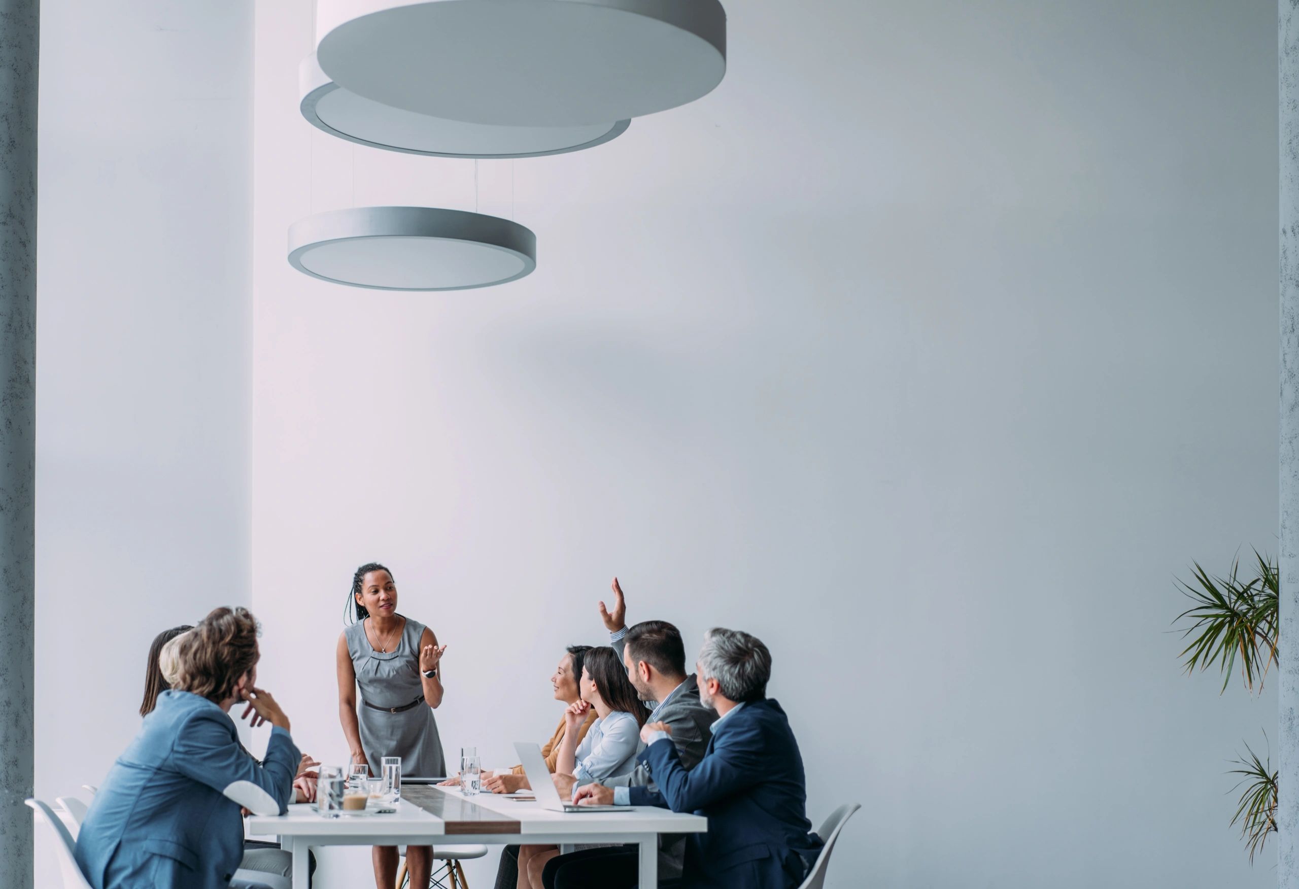Group discussion in a professional meeting setting
